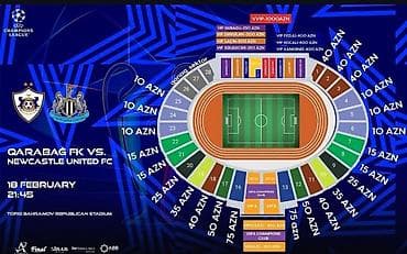Другое для спорта и отдыха: Qarabağ-Newcastle oyununa bilet satılır. Tek biletdir, 13-cu sektor — 1