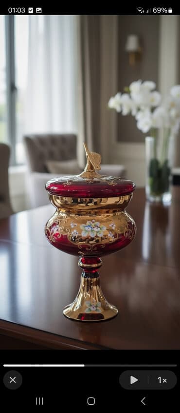 Kasalar, 1 əd, rəng - Qırmızı, Xrustal, Çexiya