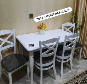 Masa və oturacaq dəstləri: Mətbəx üçün, Yeni, Açılan, 4 stul — 21