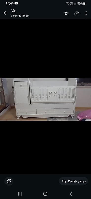 Oğlan və qız üçün, Yeni, Dördbucaq, Beşik, Matras ilə, Yellənmə mexanizm ilə