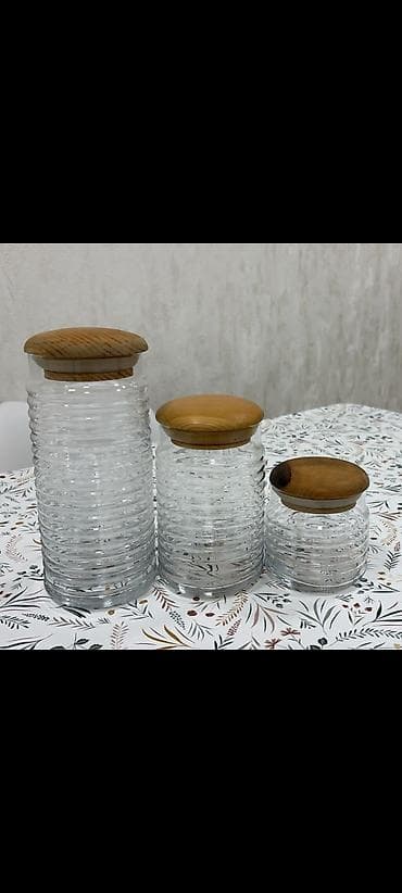 Şüşə saxlama qabları dəsti – 3 ədəd Pawa baxce Teze unvan Hezi Aslanov