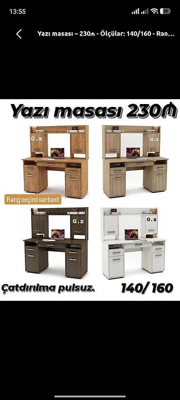 Yazı masası – funksional kompüter/work stansiyası - Ölçülər: 140/160 lalafo.az -da Yazı masası – funksional kompüter/work stansiyası - Ölçülər: 140/160