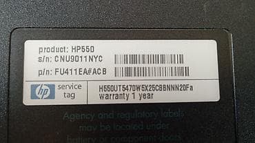 HP 550 noutbuk - Model: HP 550 (p/n: FU411EA#ACB) - Ekran: 15.4" — 2