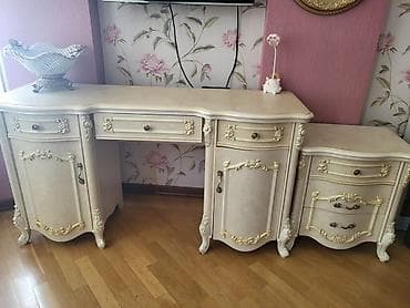 Klassik üslubda makiyaj/iş masası dəsti - Üslub: Barok/klassik, krem