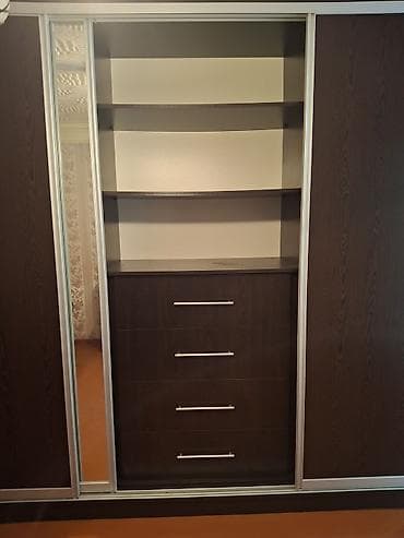 xalca satisi: 3 qapılı, Güzgülü, Qəhvəyi, Taxta, Kupe, Düz dolab — 1