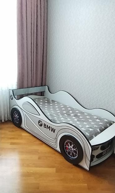 m3 gtr: Uşaq çarpayısı – “avtomobil” dizaynı (BMW üslubunda) - Rəng: ağ/boz — 2