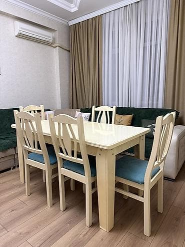 Qonaq otağı üçün, Dördbucaq masa, 6 stul lalafo.az -da Qonaq otağı üçün, Dördbucaq masa, 6 stul