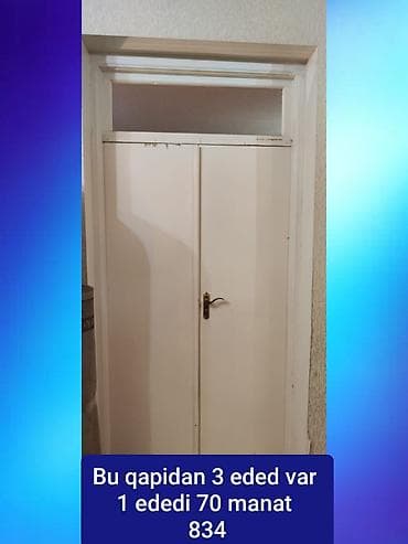 Ağ rəngdə otaq qapıları - Material: taxta karkas, klassik ağ rəng -