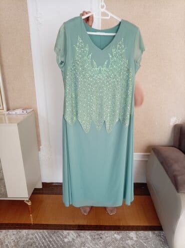 красивые платья на прокат в баку: Zərif ziyafət donu – açıq yaşıl/mint rəngi - Uzun, axıcı kəsim - — 3