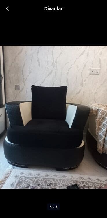 диван и 2 кресла: Диван, Нераскладной, Без подьемного механизма, Велюровая ткань, Нет доставки — 1