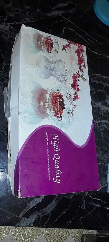 xrustal qutuda: Şirniyyat/qənd qabı dəsti – şüşə (High Quality Glassware Collection) — 1