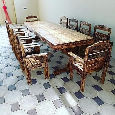 step deke: Mətbəx üçün, Açılmayan, Dördbucaq masa, 8 stul — 4