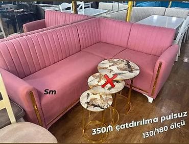islenmis kunc divani: Məhsul: Yumşaq künc divan - Ölçü: 130/180 sm - Material: Zərif velur — 1