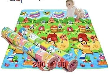 Uşaq oyun xalçası – 200 x 180 sm - İkitərəfli rəngarəng dizayn