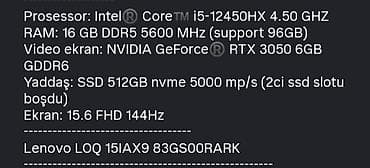 Masaüstü kompüterlər və iş stansiyaları: Yeni Lenovo LOQ, 15.6 ", Intel Core i5, 512 GB, Pulsuz çatdırılma — 4