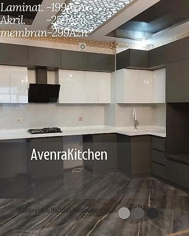 Sifarişlə mətbəx dəsti, Özü çəkən petlələr, Sadə laminat, Kredit var, Ödənişli çatdırılma