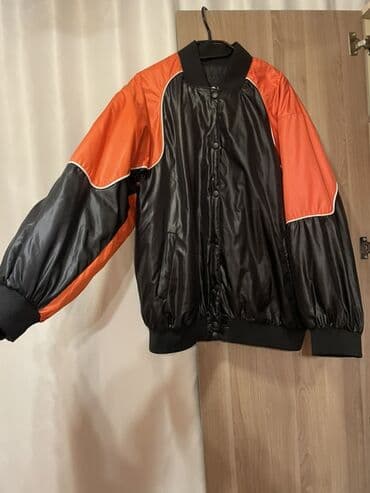 Toy paltarları və aksesuarları: Unisex bomber üslublu yüngül küləkkeş gödəkçə - Rəng: qara–narıncı — 1