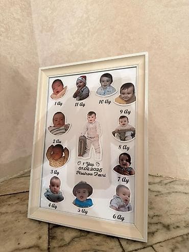 taxta ucuz: Uşaqın 1 yaşına qədər böyümə xatirələrini toplayan fərdi foto çərçivə — 3