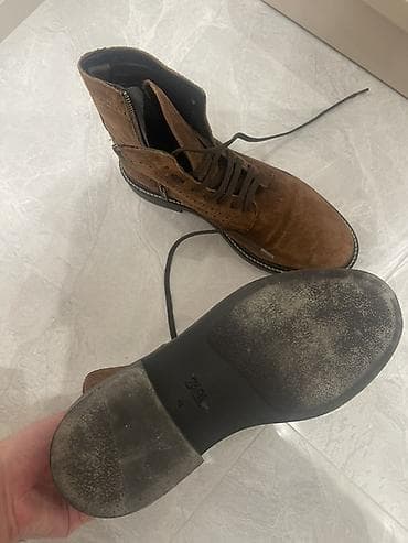 first class: Kişi ayaqqabısı – süet çəkmə - Rəng: tünd qəhvəyi - Material: yumşaq — 2
