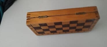 Nərdlər: Taxta şahmat/dama dəsti – qatlanan taxta qutu - Material: tam taxta — 4