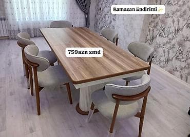 Qonaq otağı üçün, Açılmayan, Dördbucaq masa, 6 stul