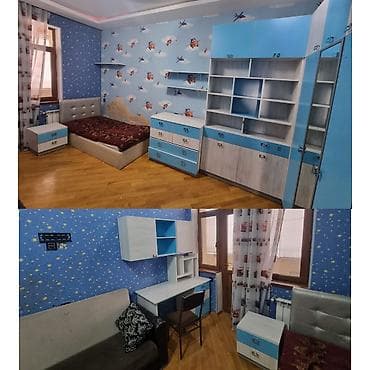 uşaq masasi: Oğlan üçün, Təknəfərlik çarpayı, Yazı masası, Dolab, Tumba — 1