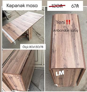 Мебель: Yeni 🦋 KƏPƏNƏK 🦋 masalar Birbaşa istehsalçıdan alın ‼️ Qiymət : 67₼ — 1