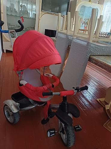 Uşaq üçtəkərli velosiped/araba – qırmızı Xüsusiyyətlər: - 3 təkərli