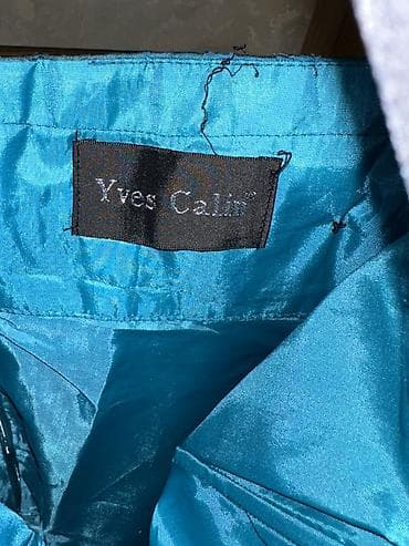 qedimi qol saati: Vintage Yves Calin embellished mesh maxi dress in deep ocean blue — 7