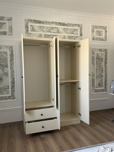 Asılqanlar: Açılan, 3 qapılı Düz dolab, Qarderob, paltar dolabı — 4