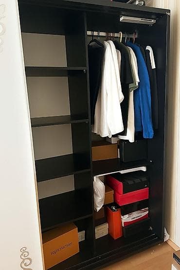 karkas: İşlənmiş, 2 qapılı, Güzgülü, Qara, Kupe, Düz dolab — 2