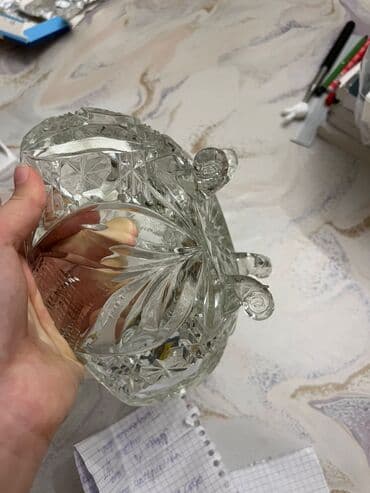 meyvə qurusu: Kəsimli şüşə meyvə qabı Xrustal konfet qabıRosiyyanindir xrustal — 4