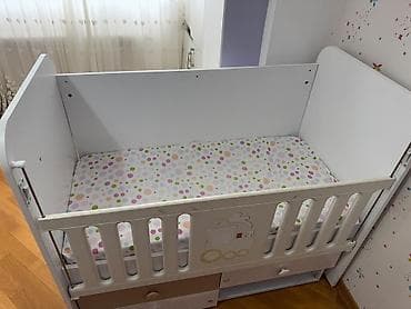 Mebel: Oğlan və qız üçün, Dördbucaq, Beşik, Dəstsiz, Matras ilə, Yellənmə mexanizmsiz — 1