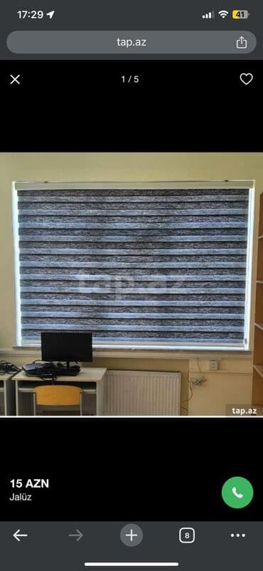 Bayram məhsulları: Jalyüz pərdə - Model: zebra və rulon jalüzi - Rənglər: boz teksturalı — 1