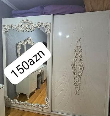 toy guzgusu: Ağ rəngli sürgülü qapılı şkaf - Klassik barokko üslubunda oyma — 1