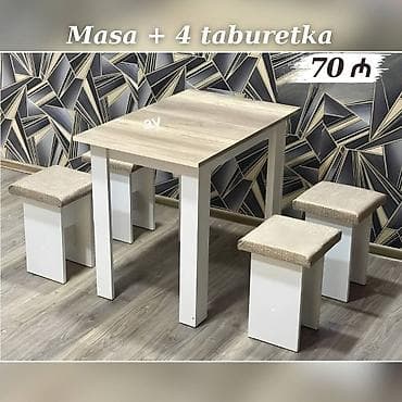tek oturacaq: Məhsul: Masa + 4 taburetka dəsti - Yeni və sifarişlə hazırlanır - Rəng — 1