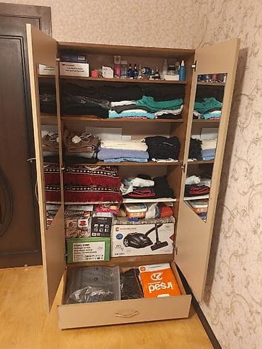 ofis əşyaları: Yeni, 2 qapılı, Güzgülü, Bej, Açılan, Düz dolab — 4