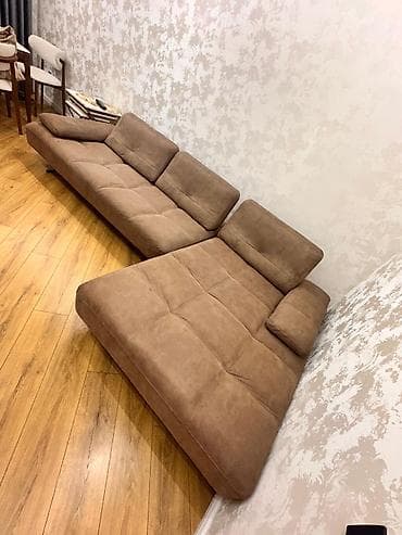 saloglu mebel: Saloğlu künc divan - Rəng: tünd bej/qəhvəyi - Material: yumşaq parça — 1