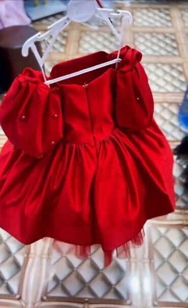 Məktəbli forması: Qırmızı qız uşağı paltarı — 2