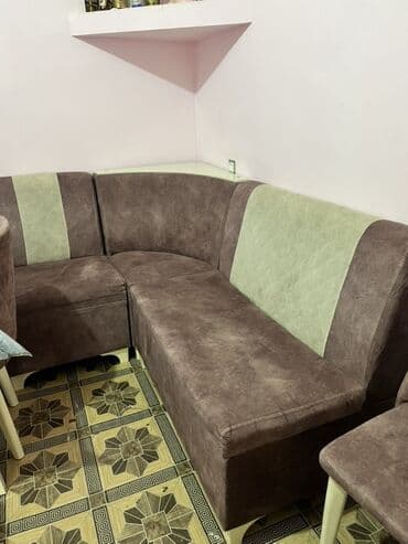 metbex ucun kunc divanlari: Mətbəx üçün künc divan dəsti - L şəkilli künc quruluşu, kompakt — 1