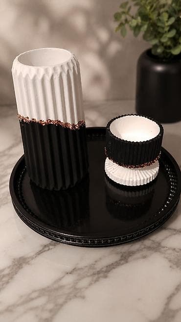 Dekorativ ev aksesuarları dəstləri - Material: gips/daş qarışığı