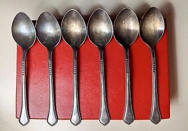 elekdiron saat: 6 ədəd çay qaşığı dəsti - Material: metal (gümüşü rəngdə) - Dizayn — 3