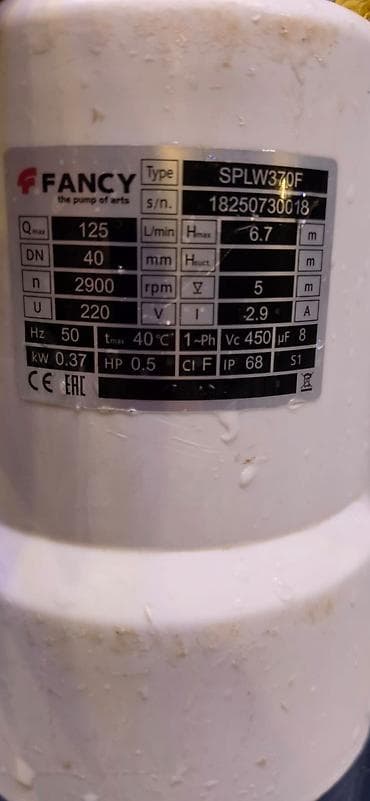 Bağ evi və bağ üçün hərşey: Təcili satılırFANCY SPLW370F drenaj/submersiya nasosu Texniki — 1