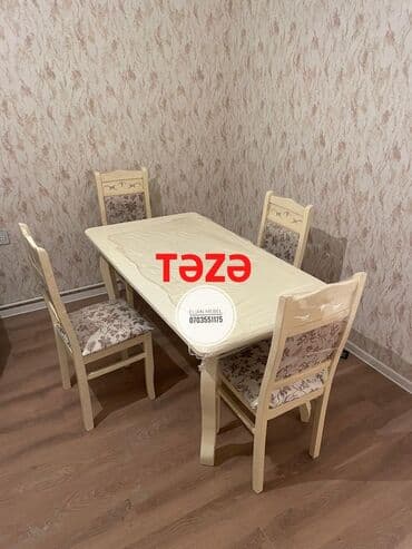 gaming oturacaqlar: Qonaq otağı üçün, Yeni, Açılmayan, Kvadrat masa, 4 stul — 1