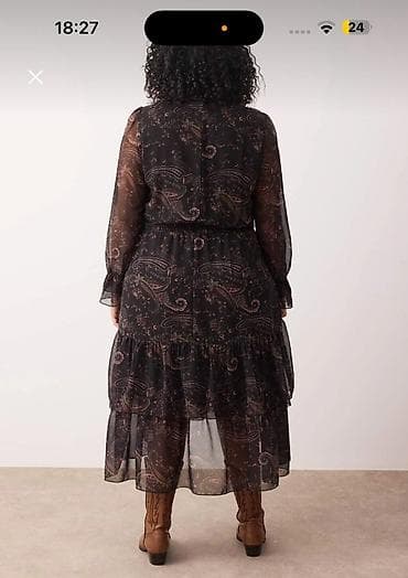 Svitşotlar: Qadın şifon don - Rəng: qara fon üzərində paisley (şal) naxışları – — 3