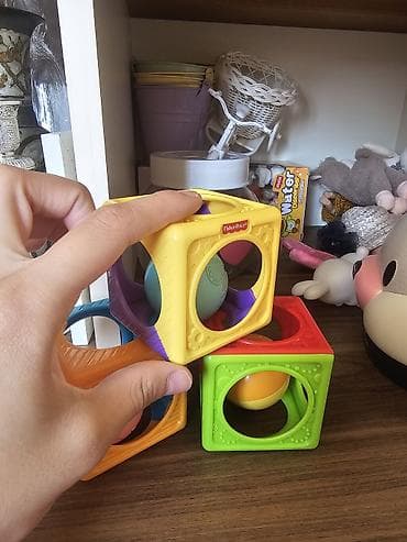 traktor oyuncaq: Fisher-Price rəngli inkişafetdirici kublar dəsti - 3 ədəd plastik — 3