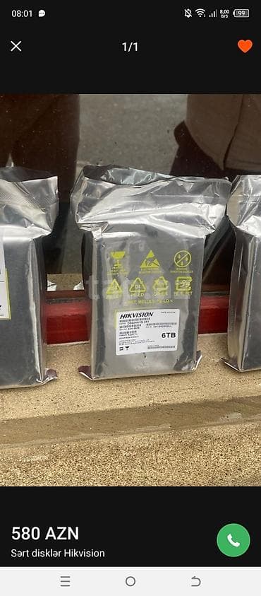 hdd 2 t: Hikvision sərt disk – 6TB - Brend/model: Hikvision - Tutum: 6 TB - — 1