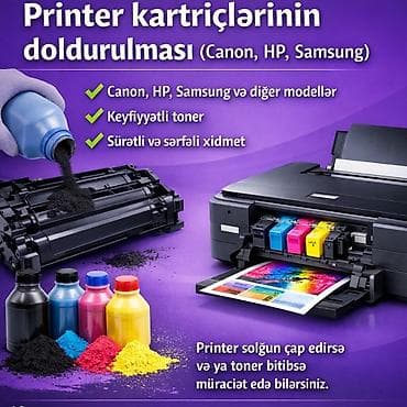 🖨️ Katric Dolumu və Printer Təmiri 🖨️ ✔️ Bütün növ ağ qara və rəngli