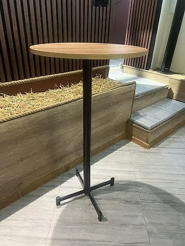 bar stolu: Yuvarlaq bar masası 7 stoldan ibarət dəst - Ölçü: Təxmini 55 sm — 1