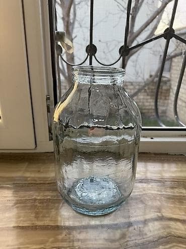 hamam aksesuarı: Şüşə banka - Material: şəffaf qalın şüşə - Həcm: təxminən 3 litr — 1